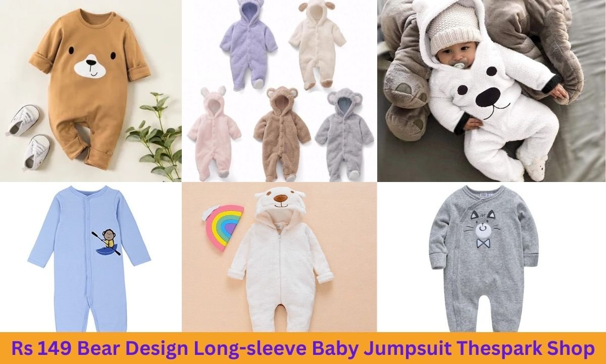 Rs 149 Bear Design Long-sleeve Baby Jumpsuit Thespark Shop